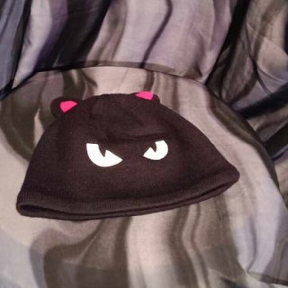 Vintage 2008 Emily the Strange black cat beanie cap with ears <3 main image 10